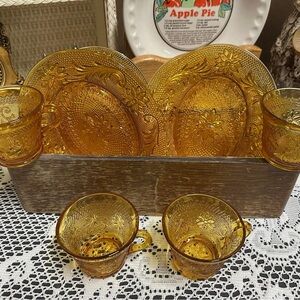 Vintage Amber Glass Tea Set